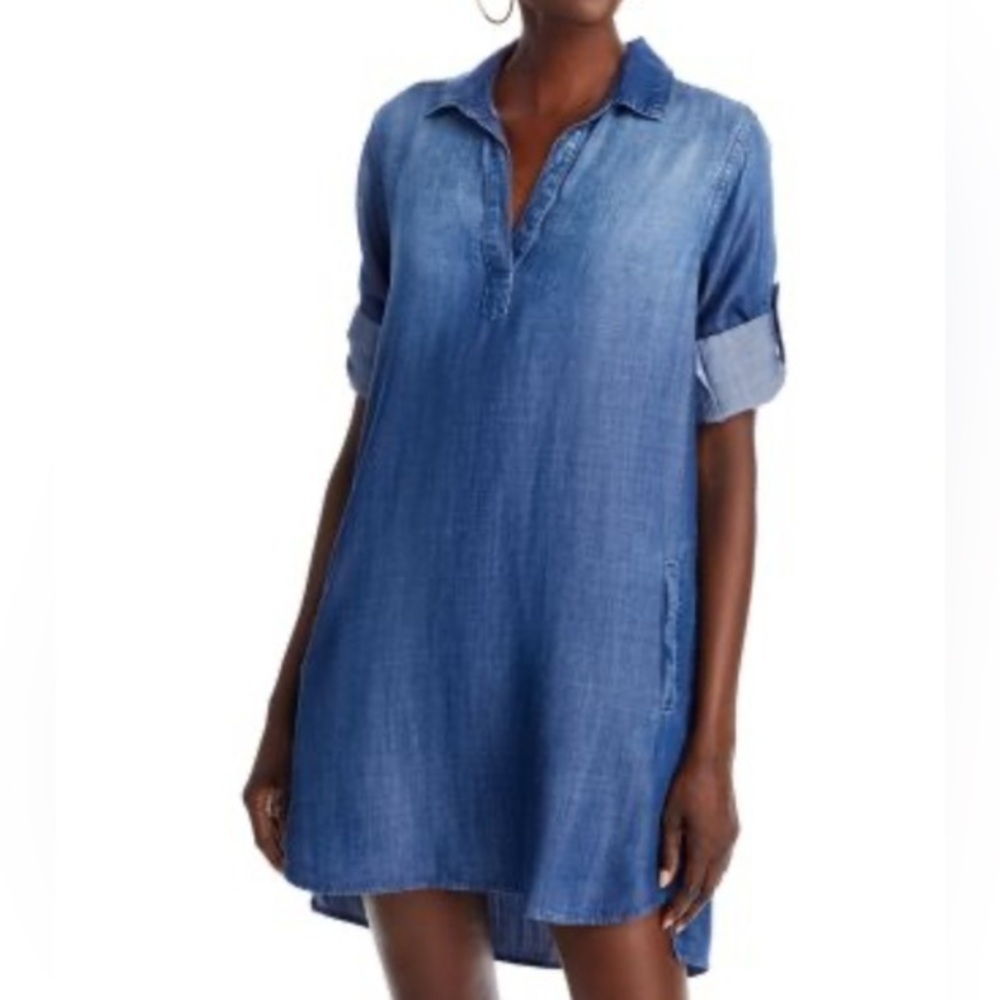 LOFT Indigo Chambray Shirt Dress